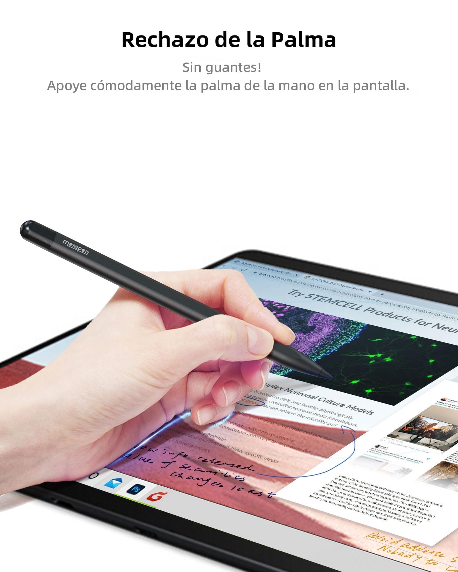 Metapen Lápiz M1 para Surface,Carga Rápida(300 Horas de Duración de la Batería),Rechazo de Palma,Surface Pen para Surface Pro 10/X/9/8/7/6/5/4,Surface Go 2/3/4/Book/Studio, ASUS VivoBook Flip,Kobo