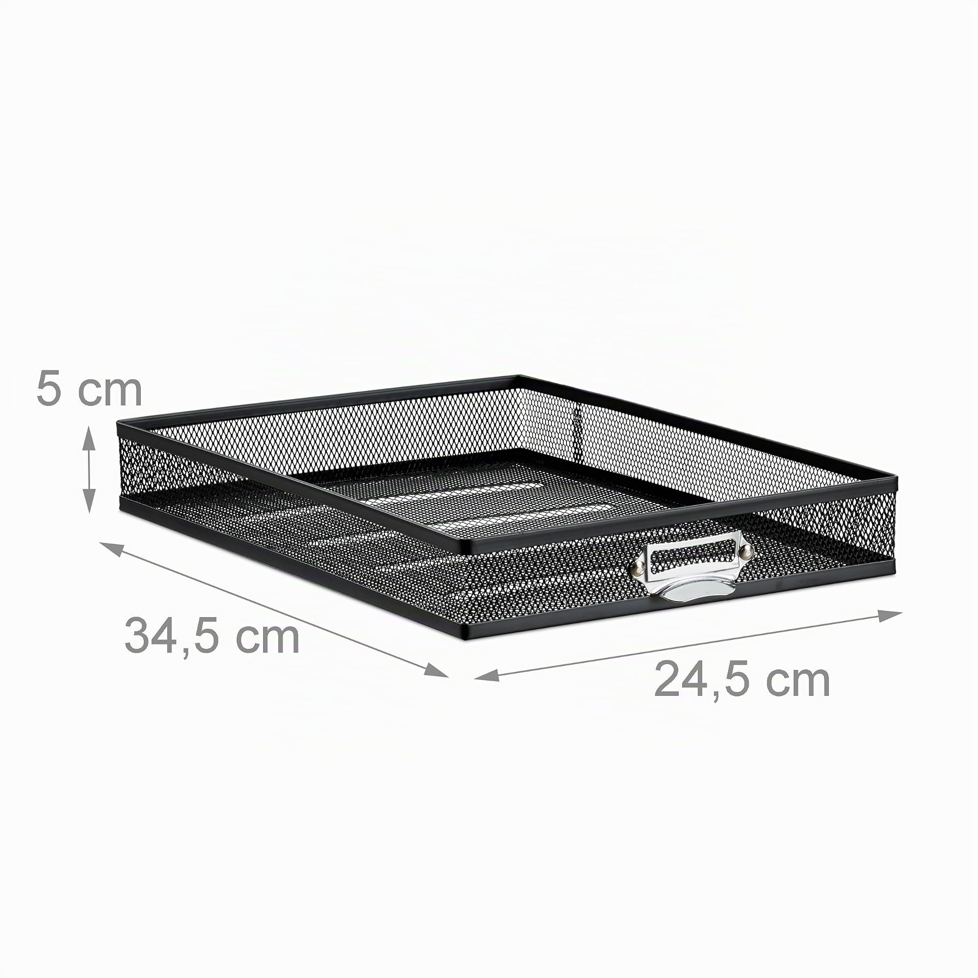 Relaxdays Schubladenbox, 3 Schubfächer, für Din A4 Dokumente, Ordnungssystem für Schreibtisch, Aktenablage, schwarz