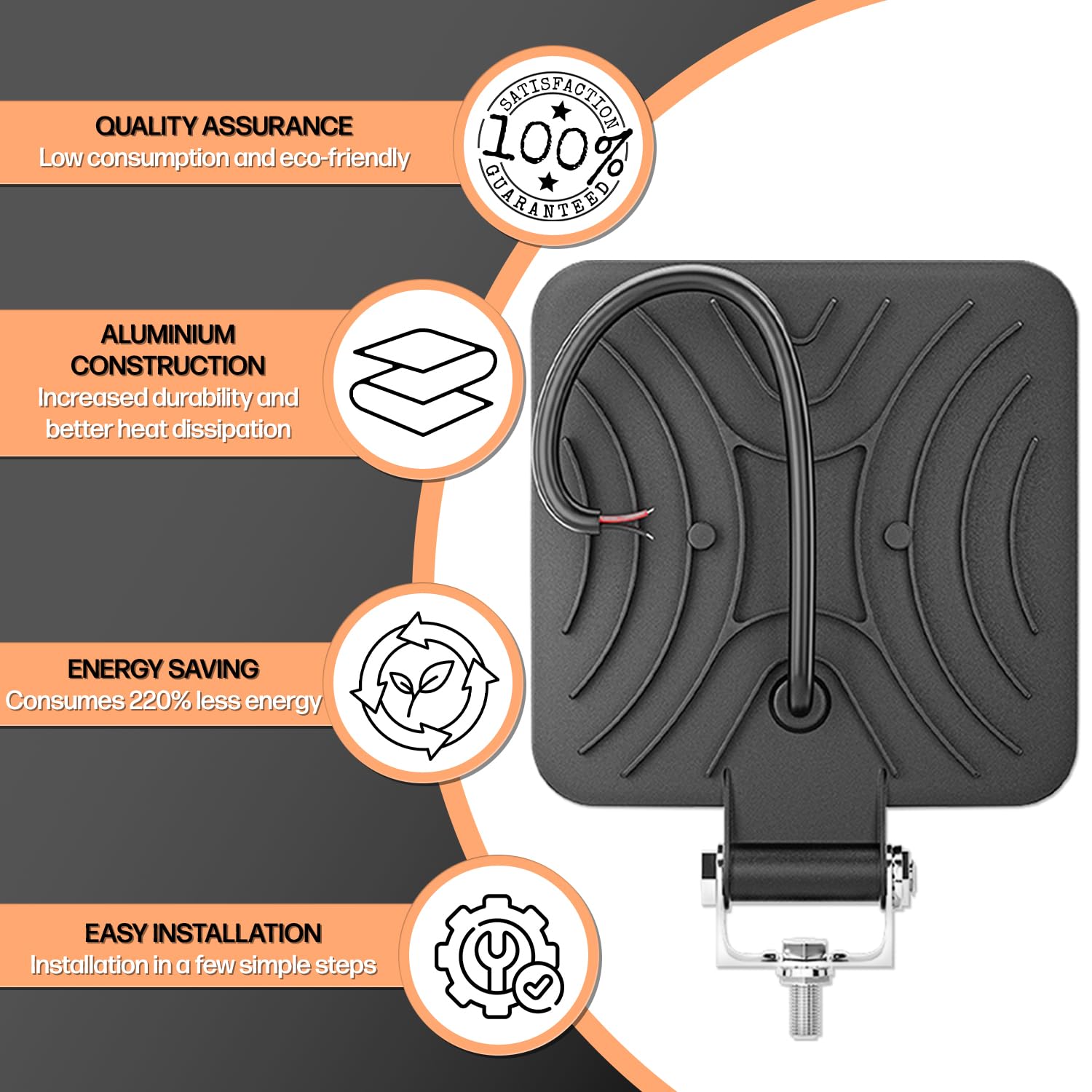 4x Faro Lavoro 120W LED 12000LM Bianco Arancio 12/24V SUV Camion Barca Trattore - Foto 6