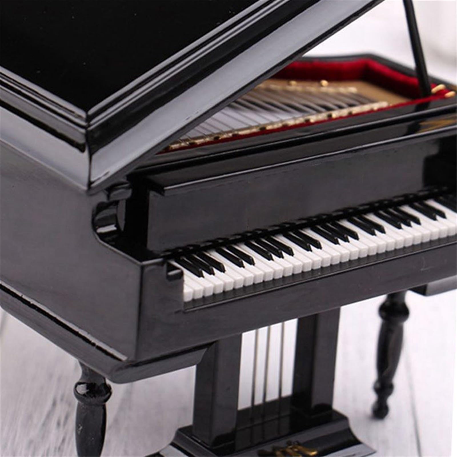 Ozdoby na instrumenty muzyczne Miniaturowy zestaw do budowy fortepianu koncertowego ozdoby instrumentów muzycznych czarny mały