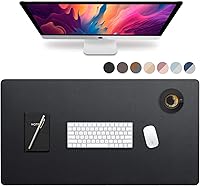 Vista 13 de Vine Creations Tapete de Escritorio de Cuero Grande 44" x 22", Tapete Protector de Escritorio, Almohadilla de Escritorio de Cuero PU, Almohadilla