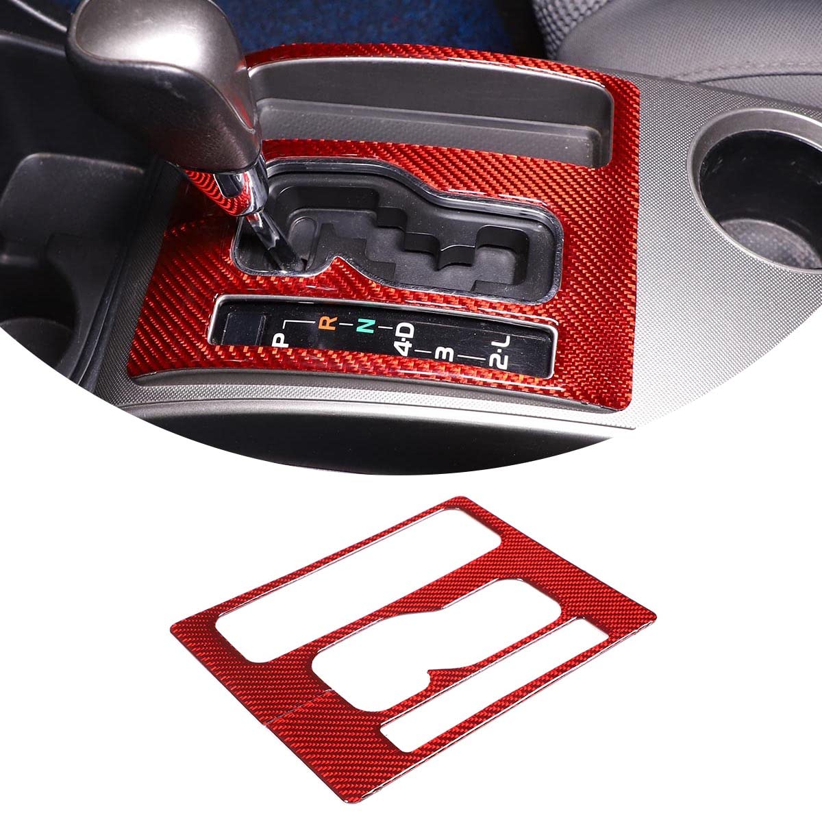 TongSheng Soft Carbon Fiber Car Center Control Gear Shift Panel Sticker Trim Fit for Toyota Tacoma 2006 2007 2008 2009 2010 2011 2012 2013 2014 2015 (