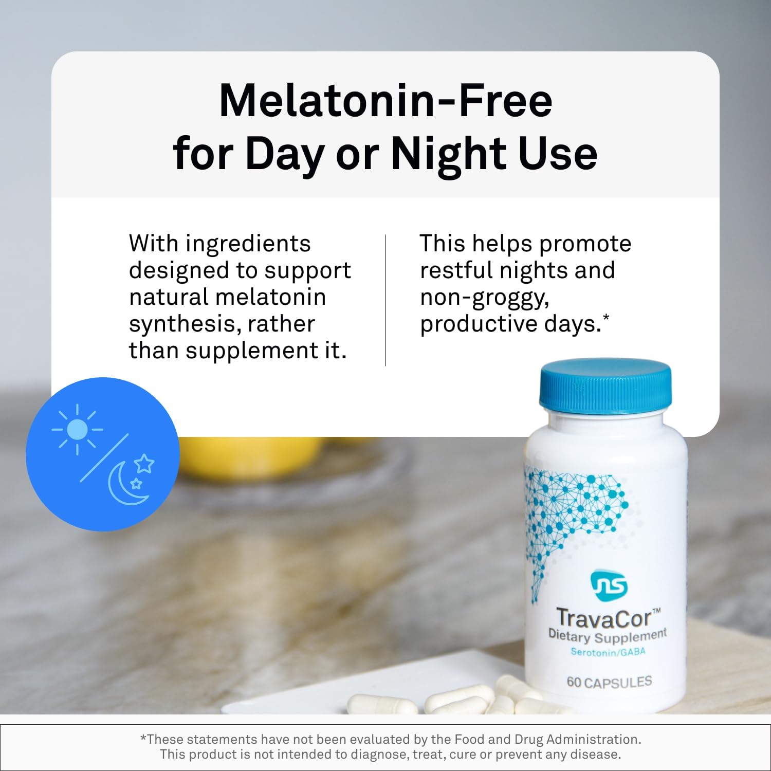 Neuroscience TravaCor - Mood Support Supplement with L-Theanine, 5 HTP, and B Vitamins - GABA and Serotonin for Stress and Emotional Support (60 Capsules) - Image 4