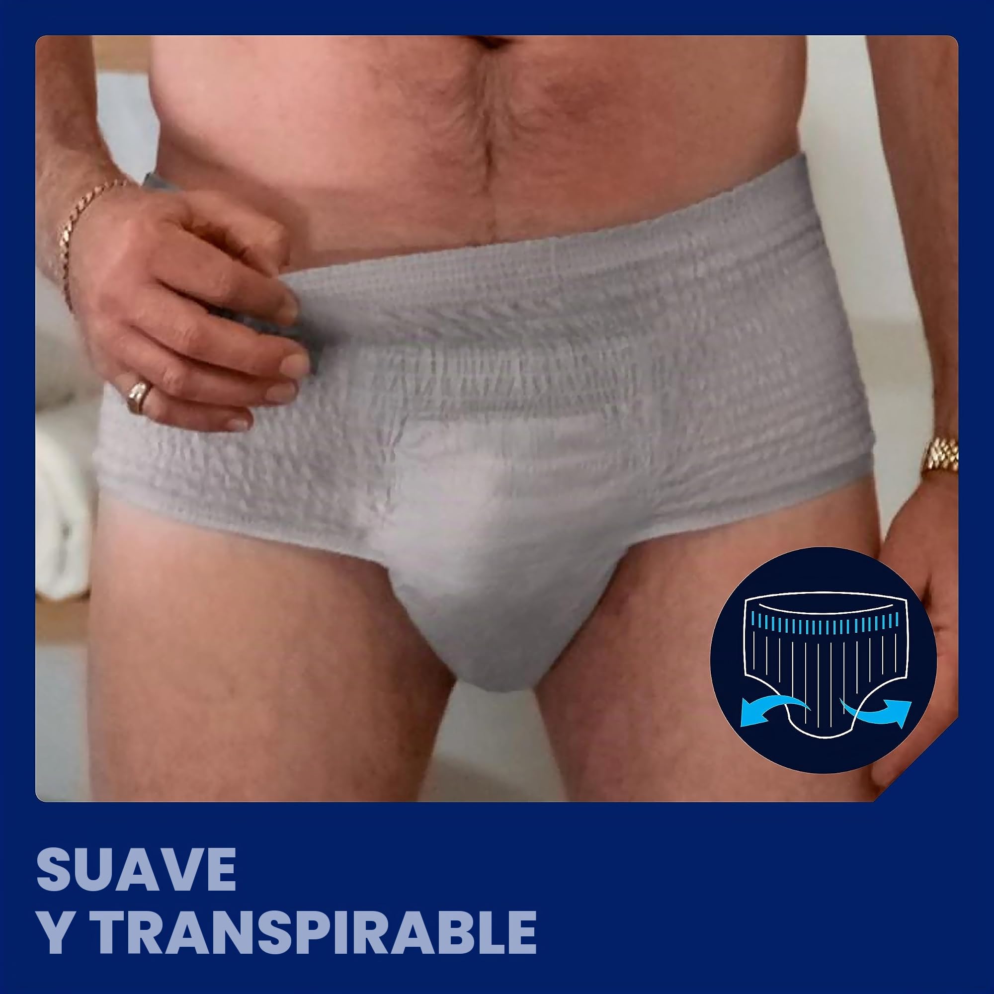 Tena Ropa interior hombre para perdidas de orina / incontinencia, M, 4 paquetes x 12