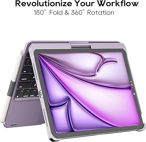 Miniatura 40 de Funda giratoria con teclado para Apple iPad mini 7ª generación 2024 (A17 Pro)/iPad mini 6ª generación (8.3 pulgadas) 2021; teclado compacto