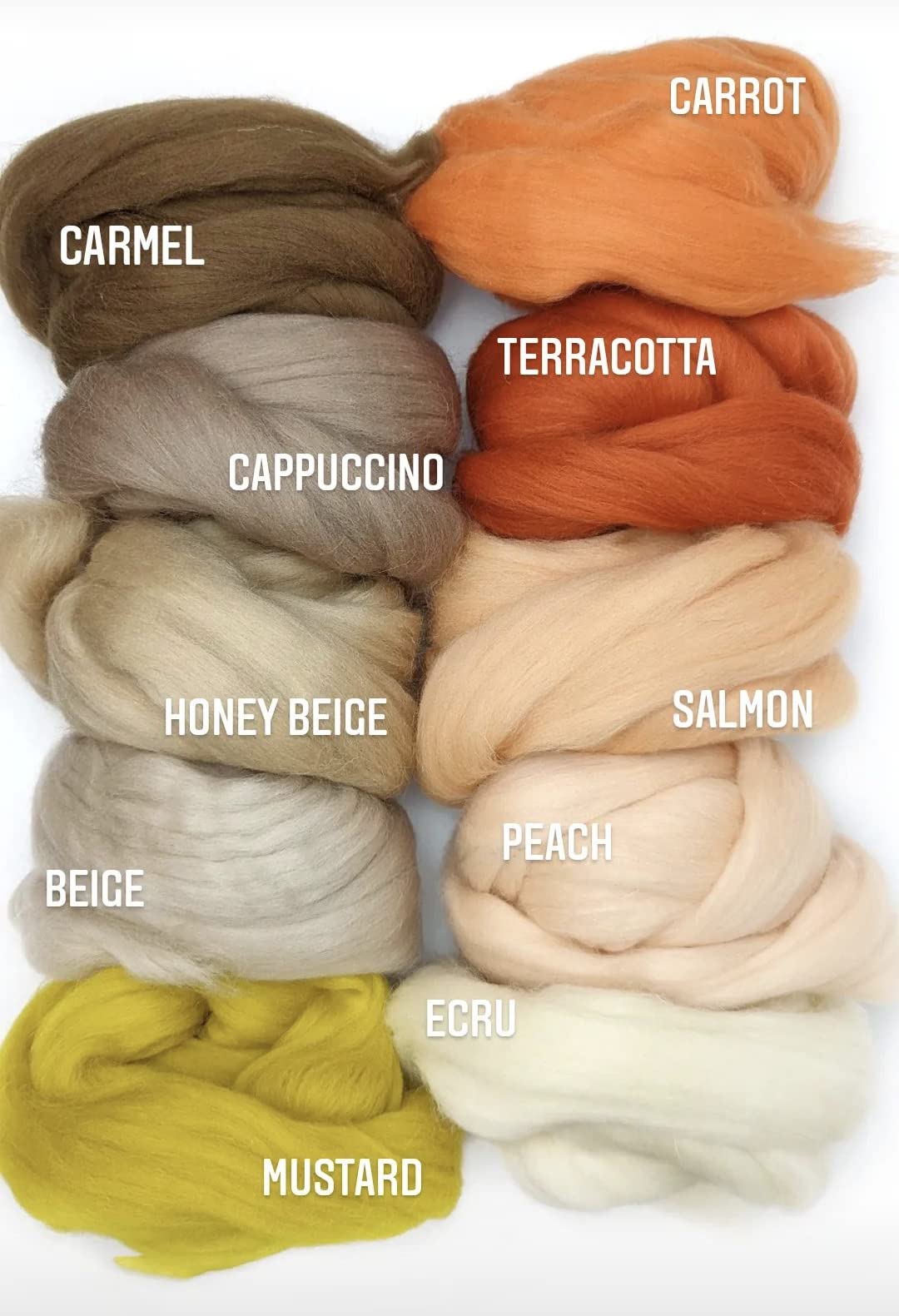 Colorful Passions Merino Wool - for arm Knitting Chunky Blanket Weaving Felting Jumbo Yarn Giant Wool Soft (Beige, 100g (0.22lb)) - Image 3