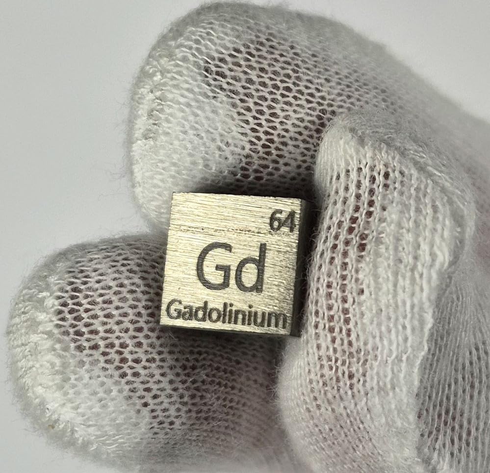 Image of 0.39 inch 10mm Gadolinium Metal Cube Gd 99.9% Pure Periodic Table Element Collection Science Education Display Block Cube + Acrylic Case Box - 1PC