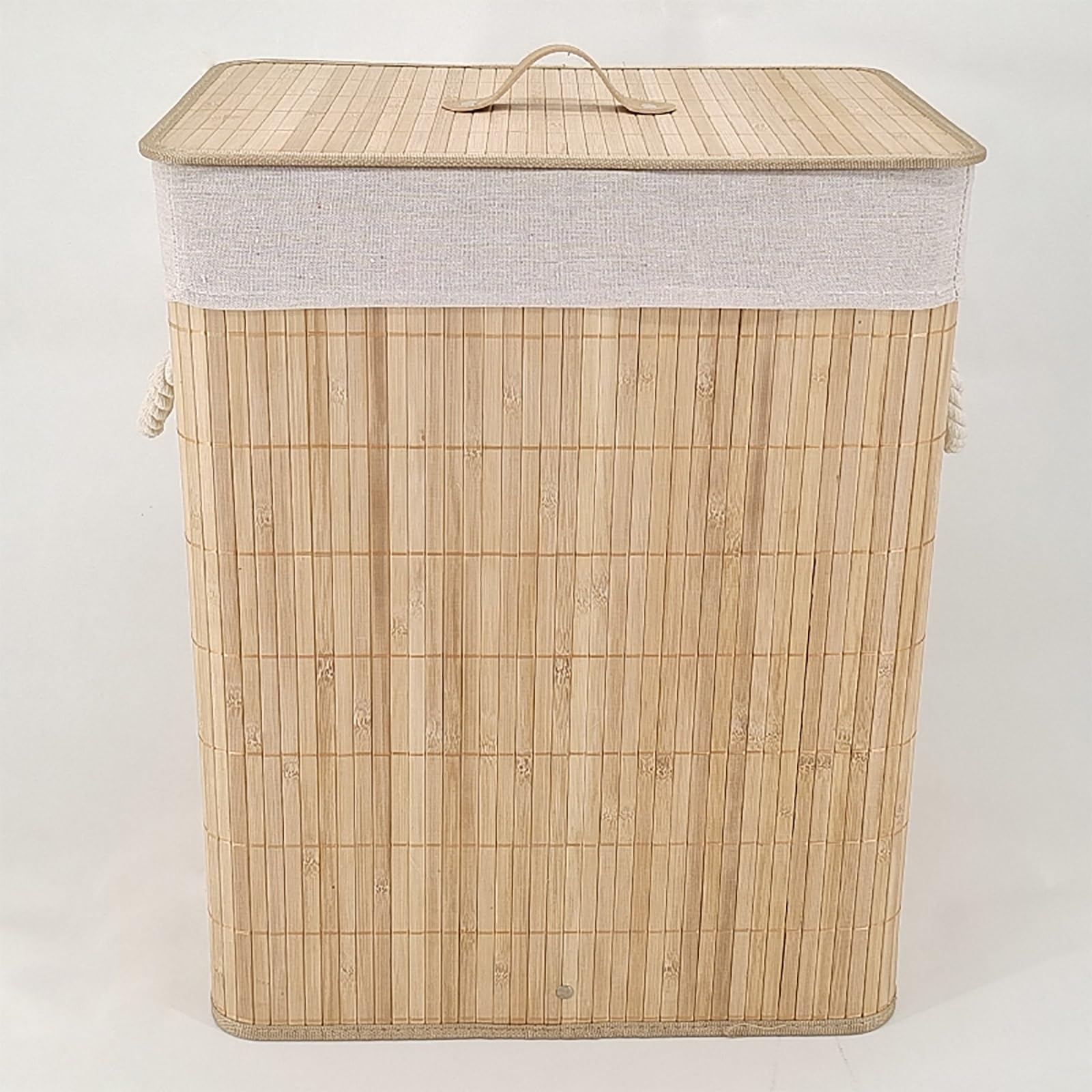 Panier à linge pliable avec couvercle et sac amovible, capacité de 60 L, pour salle de bain, chambre à coucher et placard de rangement
