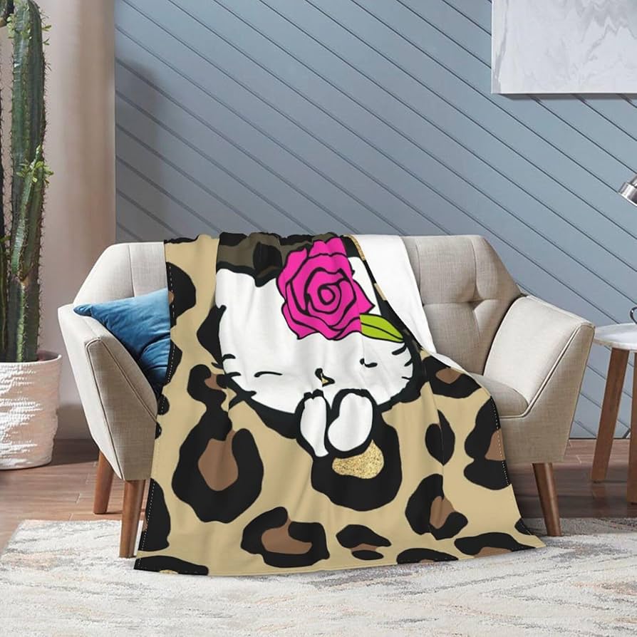 キティちゃん！毛布！ Amazon｜毛布 ハローキティ ヒョウ柄 アニメ ブランケット