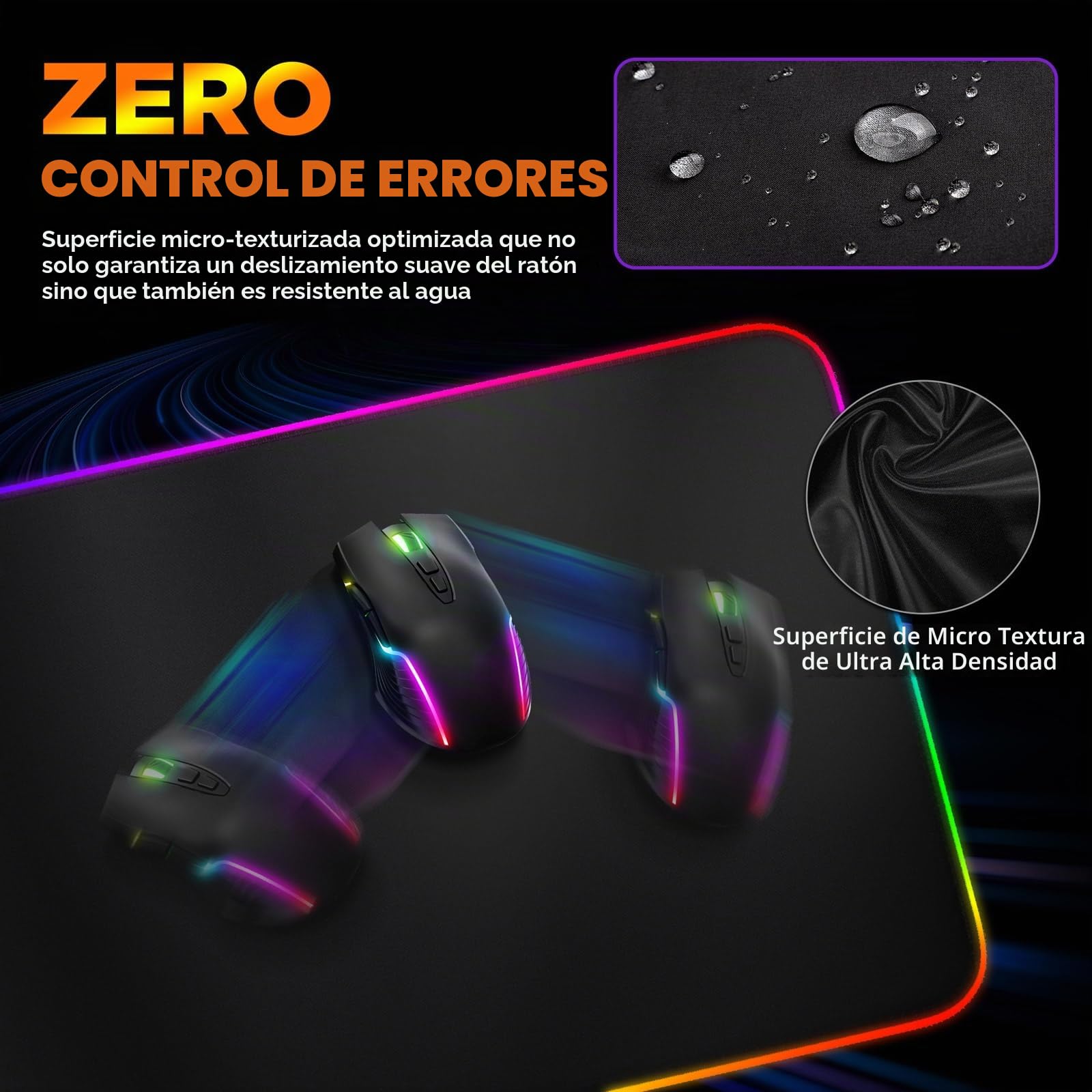 Gimars Alfombrilla Ratón Gaming RGB con 15W Carga Inalámbrica, 800×300mm Mousepad XXL con 10 Modos Iluminación LED, Tapete Rato Impermeable Base Antideslizante para Escritorio Oficina Gamer