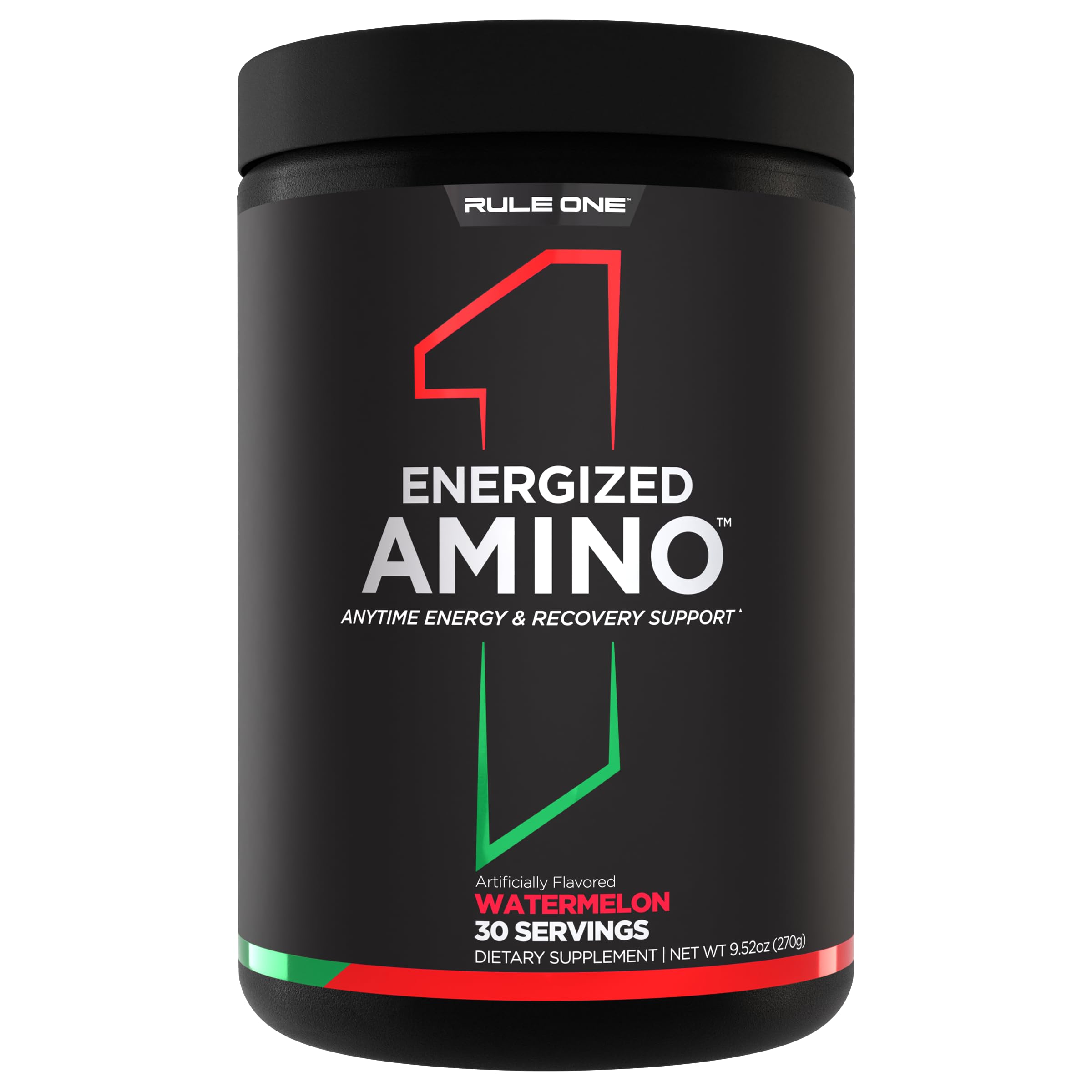 Rule 1 Energized Amino – Anytime Energy and Recovery Support with BCAAs, Glutamine, Citrulline, Beta Alanine, and Caffeine from Green Coffee & Tea