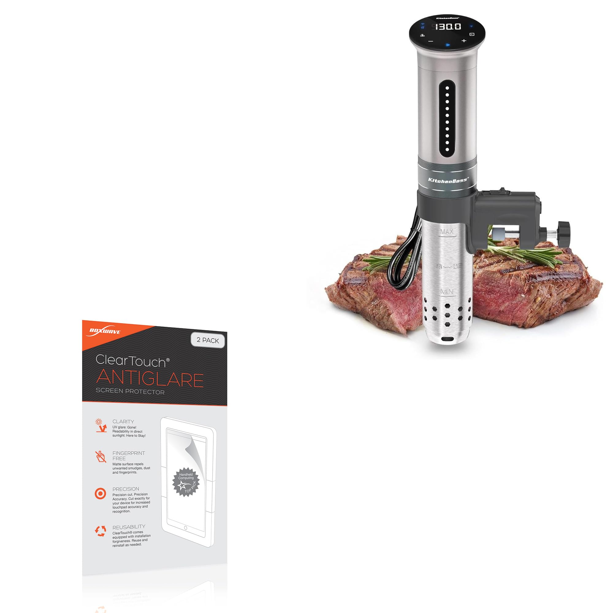 BoxWave Screen Protector Compatible with KitchenBoss Sous Vide G310PS - ClearTouch Anti-Glare (2-Pack), Anti-Fingerprint Matte Film Skin