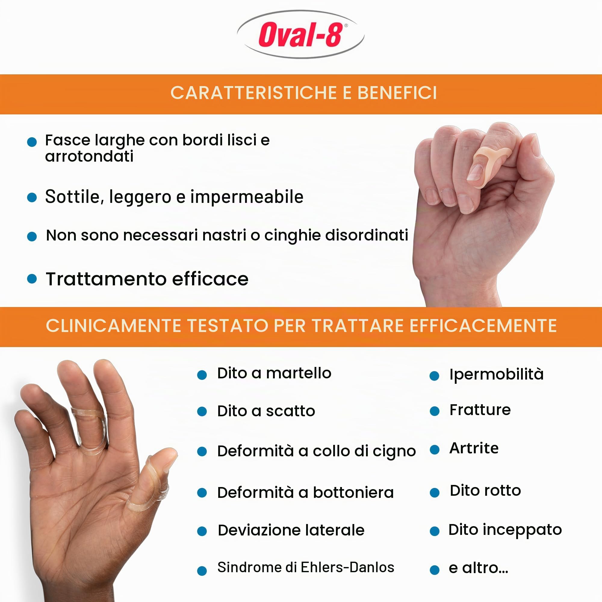 Oval-8 Finger Splint Size: 8, Quantity: 5 Packs by Ossur