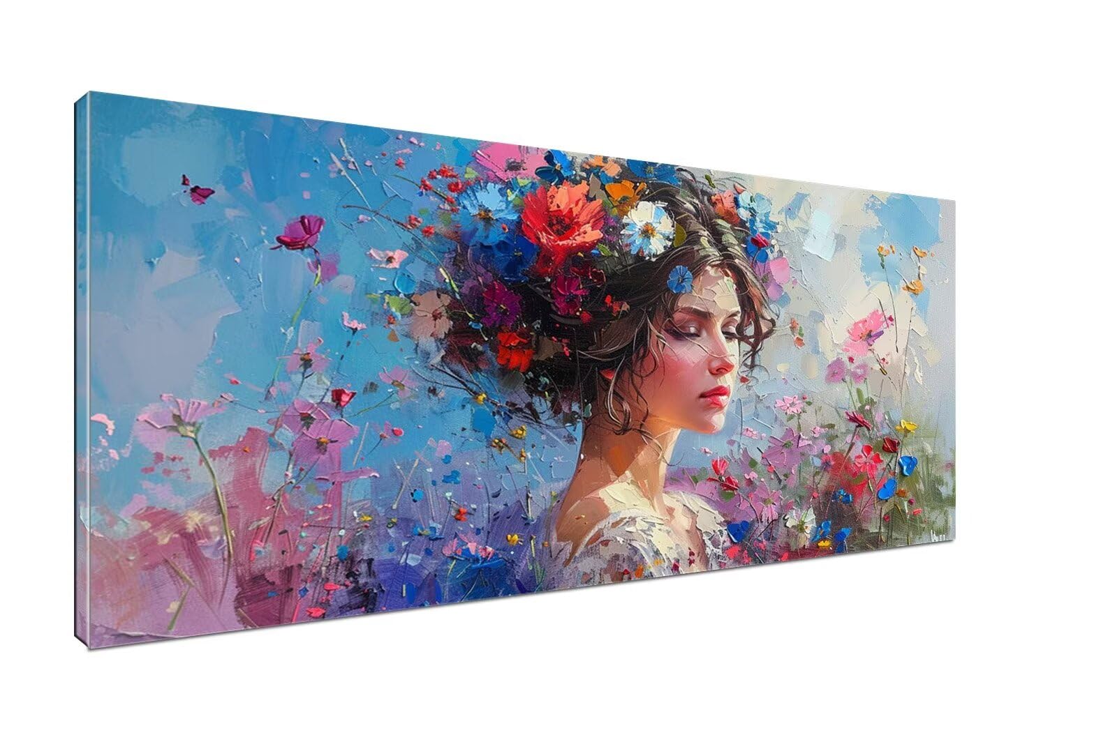Dipingere con i Numeri Adulti donna, Dipinti con i Numeri Quadri da Dipingere Numerati colore, Paint by Numbers Hobby Creativi Adulti Dipinto a Mano Kit Pittura a Olio, Senza Cornice 60x120cm H1-364
