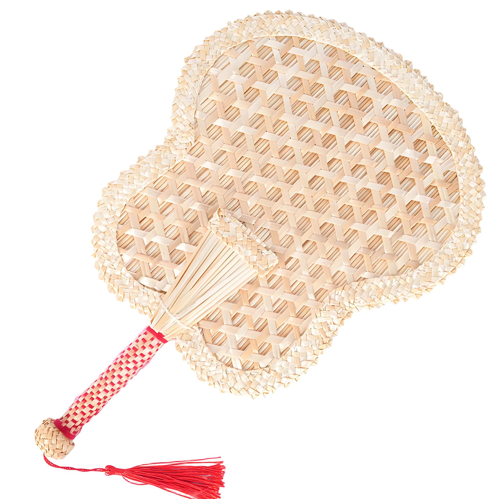 Kaeltsyn Practical Artistic Wheat Straws Weaving Fan Handcrafted Wheat Straws Texture Suitable for Children and Home Aesthetic Traditional Handcrafted