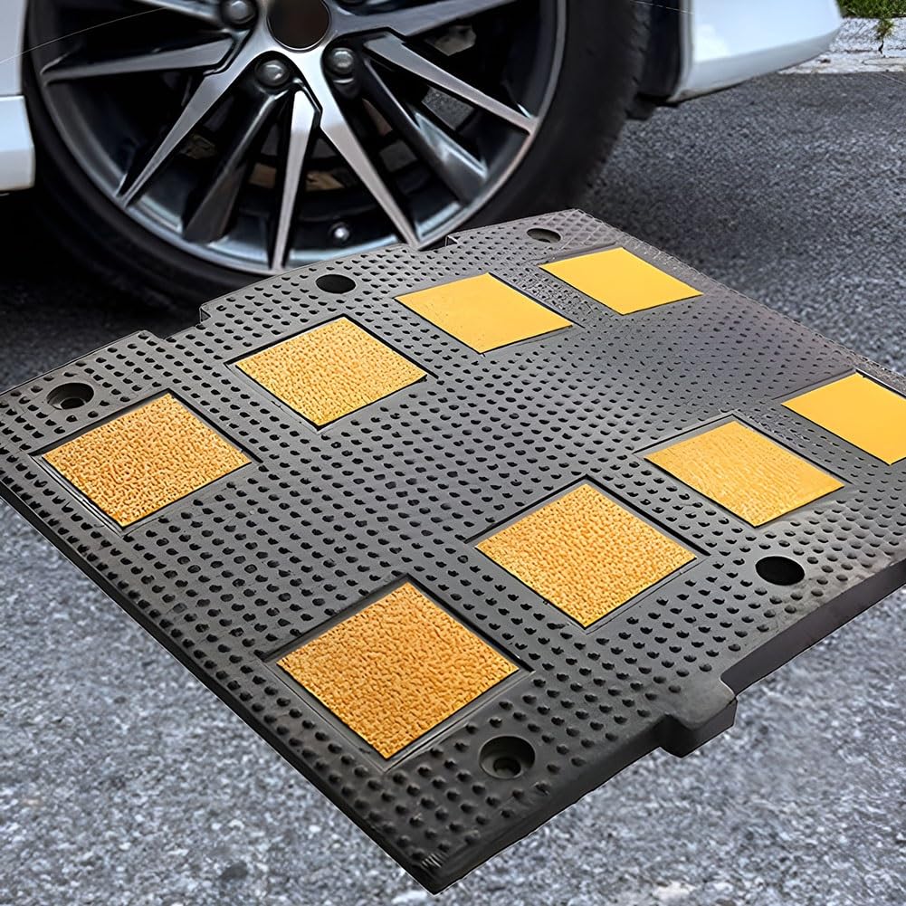 Gumowy Próg Zwalniający, Wysokość 3/5 cm, Dużych Obciążeń Rampy Samochodowe o Ładowność do 15 T do Dróg, Asfaltu, Betonu, Żwiru(3 cm/1.1 inch)