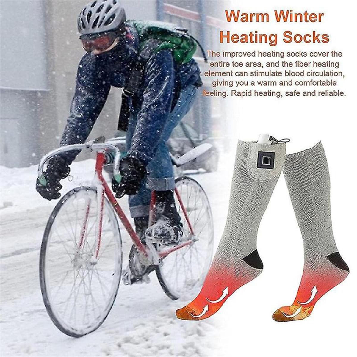 Podgrzewane skarpety z regulowaną temperaturą - unisex, outdoorowe bawełniane sportowe skarpety narciarskie bez baterii, podgrzewane termiczne skarpety narciarskie