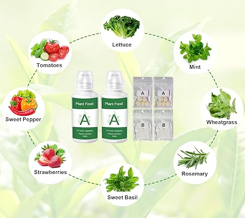 Miniatura 7 de Fertilizante para plantas apto para jardín interior hidropónico AeroGarden, suministros hidropónicos de 13.5 fl oz A&B alimentos para plantas con 4