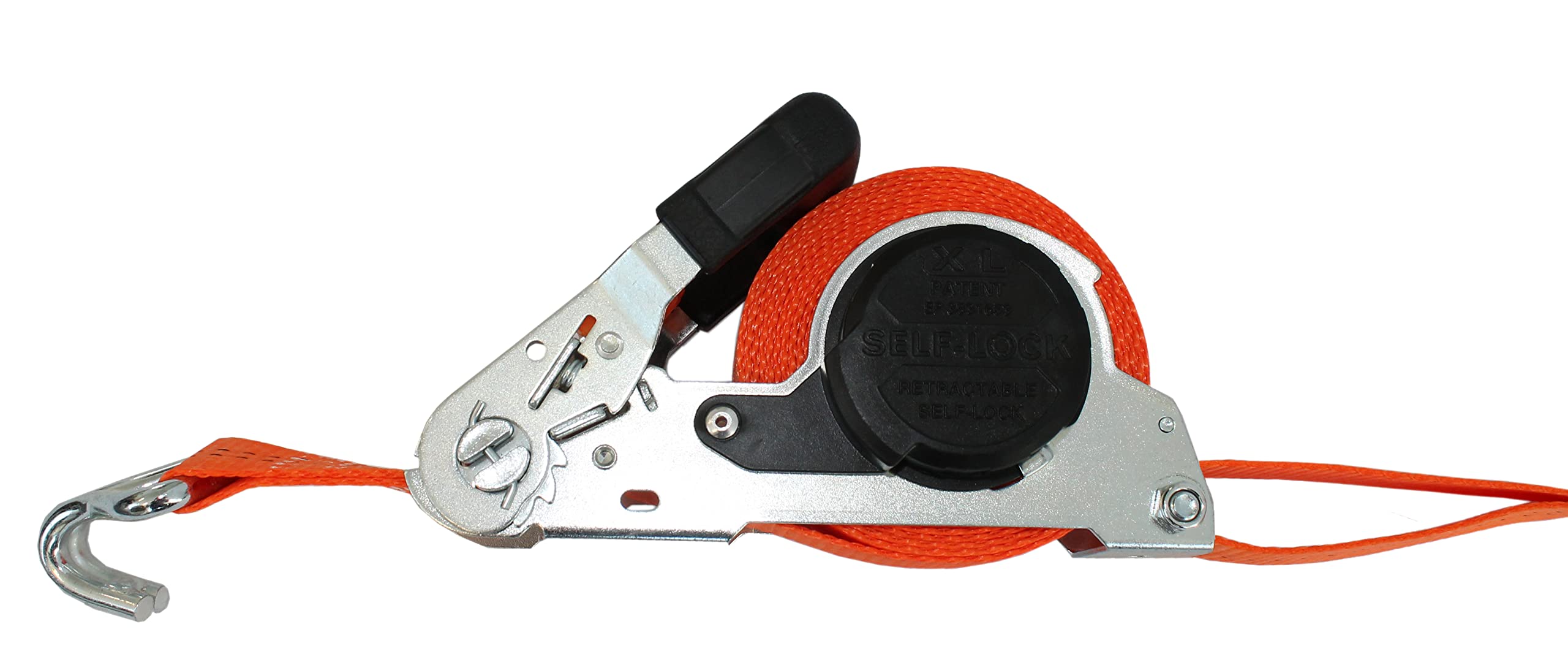 4 x Automatik Spanngurt/Automatischer Zurrgurt Spitzhaken 5,0 m x 35mm 1.000 daN / 2.000 daN (i.d.Umr.) selbstaufrollend (65) orange