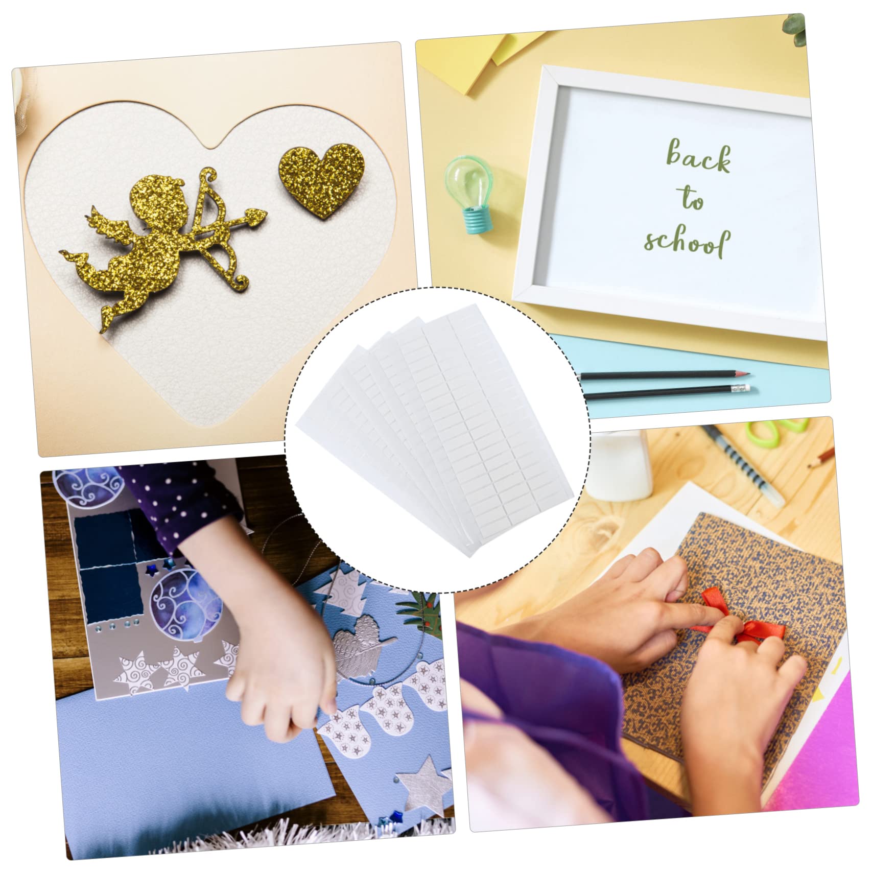 Operitacx 15 Hojas cinta de espuma de doble cara cintas 3d cinta de pared de espuma cinta de doble cara suministros de bricolaje tiras de doble adhesivo esponja cinta de lados Decorar