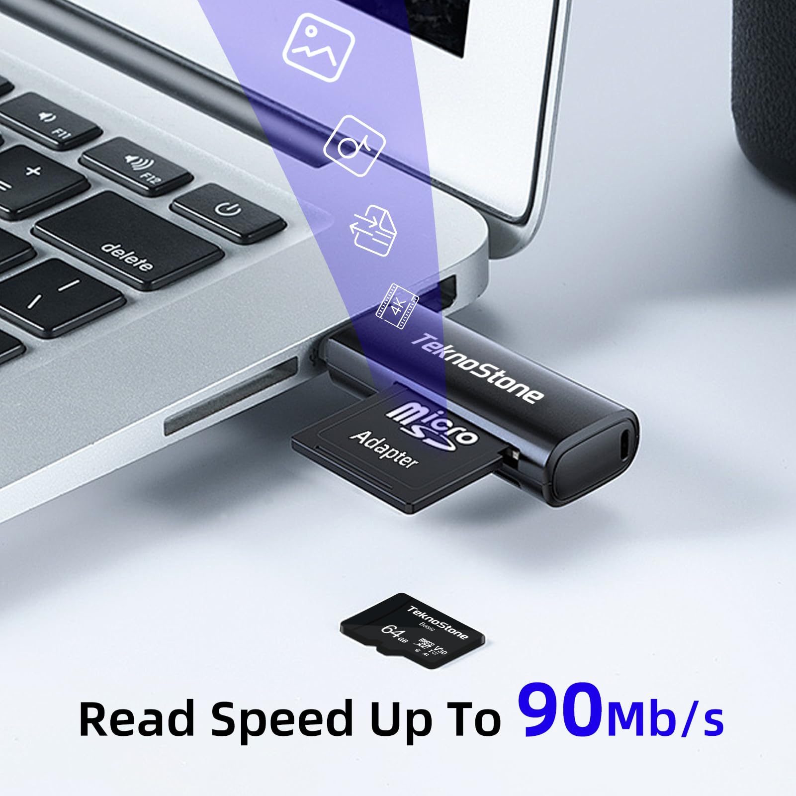 Lot de 5 cartes mémoire micro SDXC Basic de 128 Go avec adaptateur jusqu'à 90 Mo/s de vitesse de lecture U3 V30 A1 - Vidéo HD - Support carte TF pour caméras embarquées, caméras de sécurité