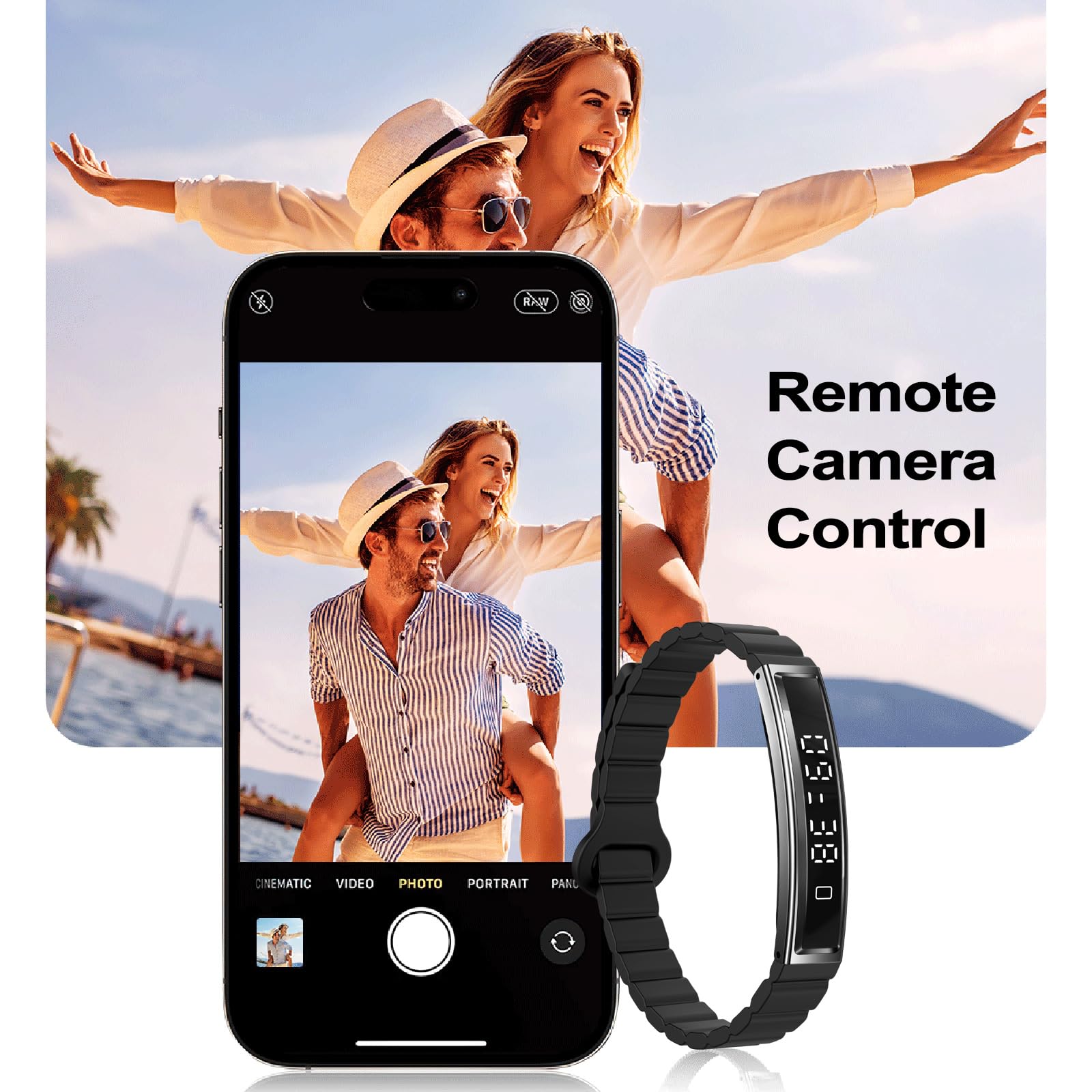 findtime Pulsera inteligente con podómetro, monitor de actividad estrecha, monitor de sueño, IP68, resistente al agua, para iOS y Android