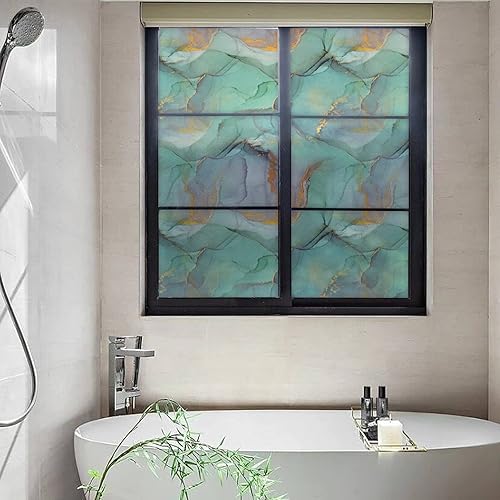Miniatura 3 de DKTIE Película de privacidad para ventana con diseño de mármol con herramientas de instalación, adherencia estática sin pegamento para ventana,