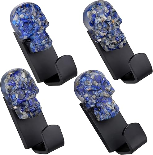 Miniatura 9 de Rockcloud - Juego de 2 ganchos decorativos para colgar en la pared, diseño de calavera de cristal