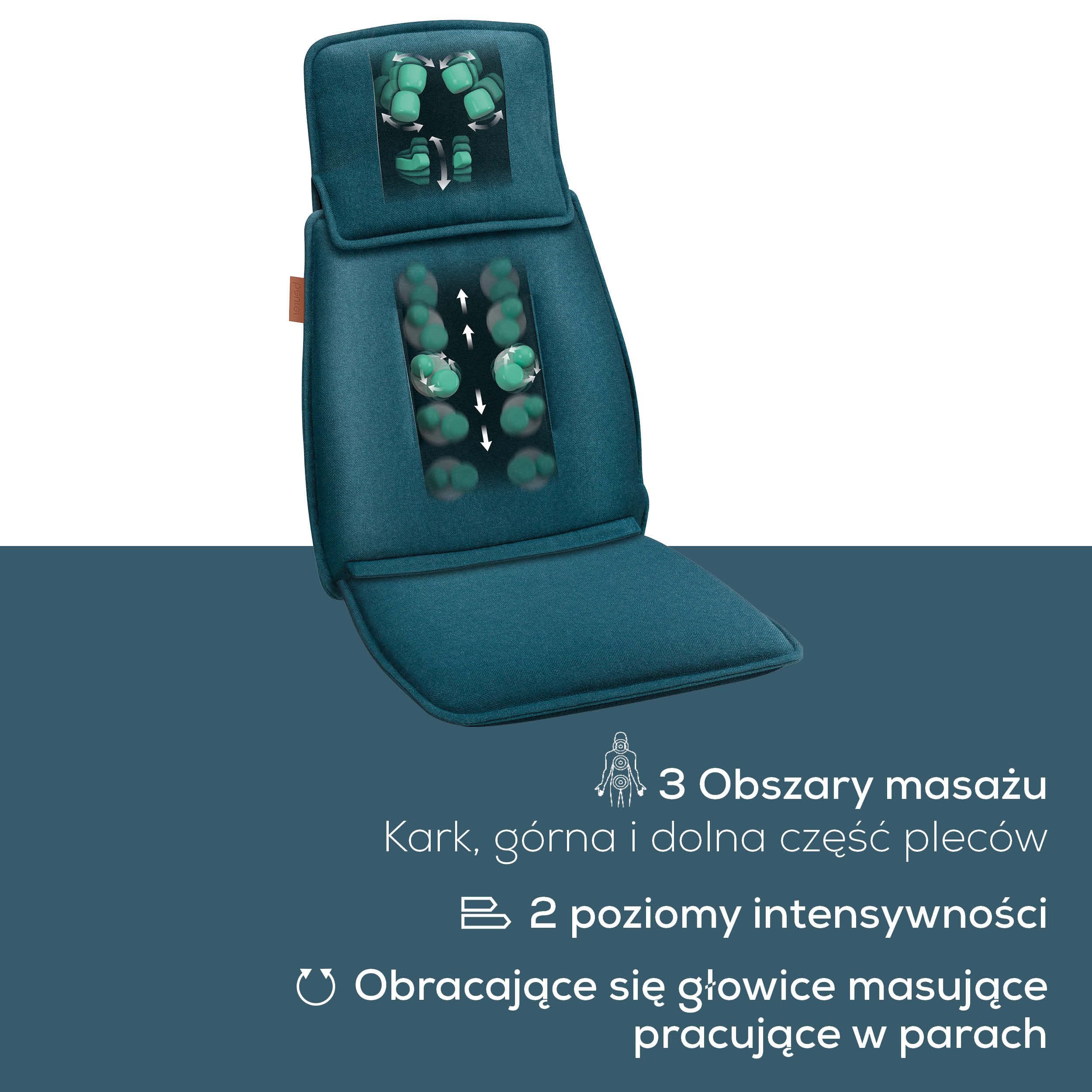 Beurer MG 330 Shiatsu Nakładka do masażu, 3 strefy masażu, 2 intensywności, głęboko działający masaż karku i pleców
