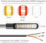 Kinstecks 4PCS Motorcycle Indicators Flowing Turn Signal Lights Motorbike Turning Indicators Daytime Running Lights Brake Lights 12V 16LED for Motorcycle Motorbike - 5