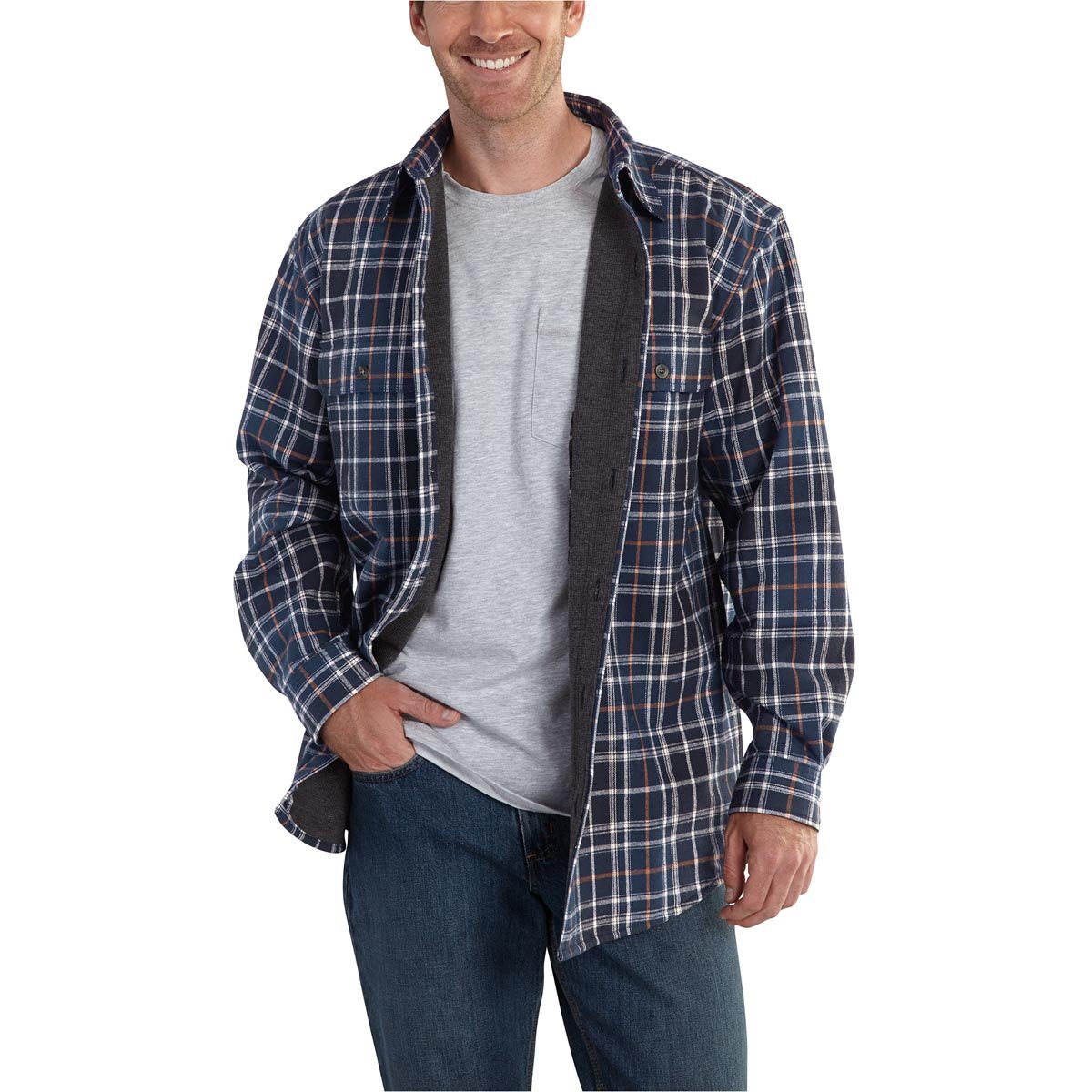 Carhartt Men's Big & Tall Rain Defender Youngstown Flannel Shirt Jacket Original Fit