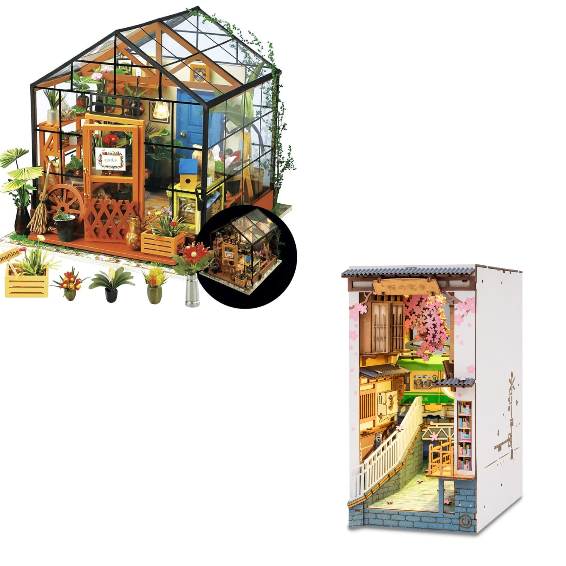 Amazon.com: Rolife DIY Miniature Dollhouse Greenhouse Kits and DIY