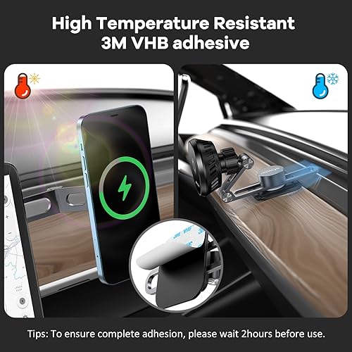 Miniatura 4 de MINDSKY Soporte de teléfono para cargador de coche para Tesla 3 / Y/S/X Accesorios Soporte de teléfono móvil para monitor de coche/tablero de