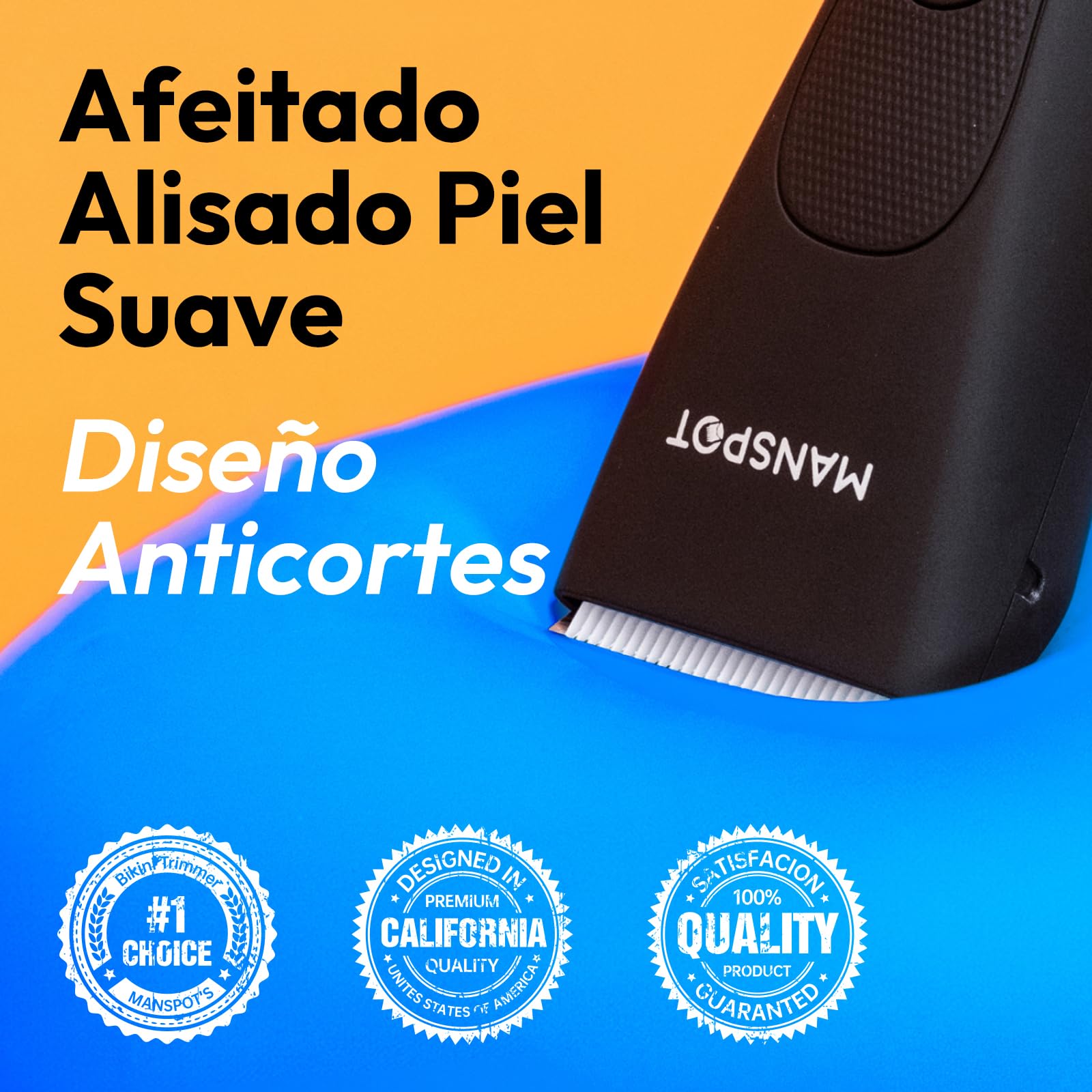 MANSPOT Afeitadora Corporal Masculina, Depiladora Corporal Hombre Electrica con Cuchilla de Cerámica Desmontable y Protección IPX7, Rasuradora Hombre Recargable USB para Cuerpo, Zona Intima, Genitales — view 6