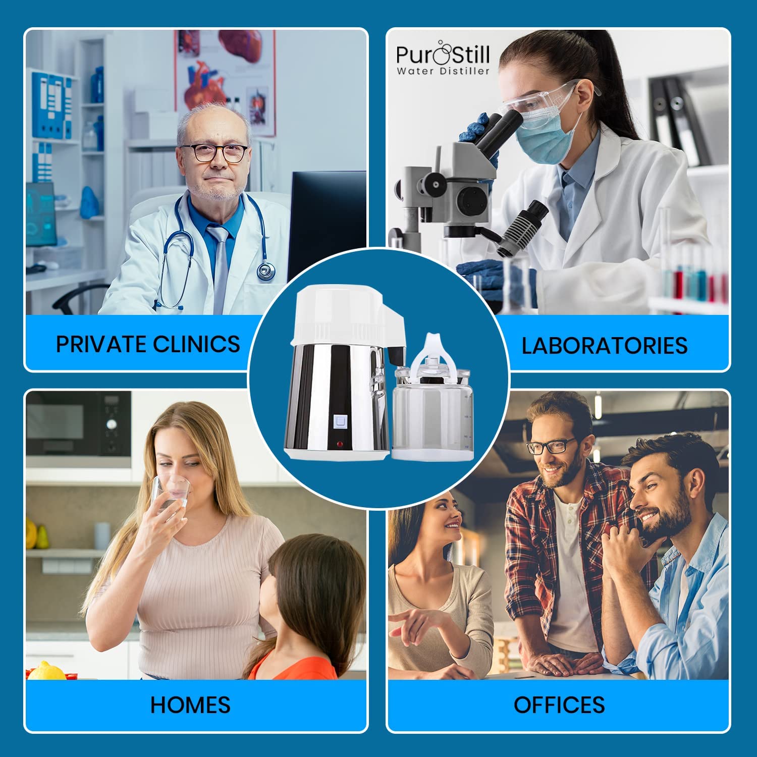 Buy 4L PurOstill® Water Distiller AllinOne Countertop Table Distiller Robust System x25