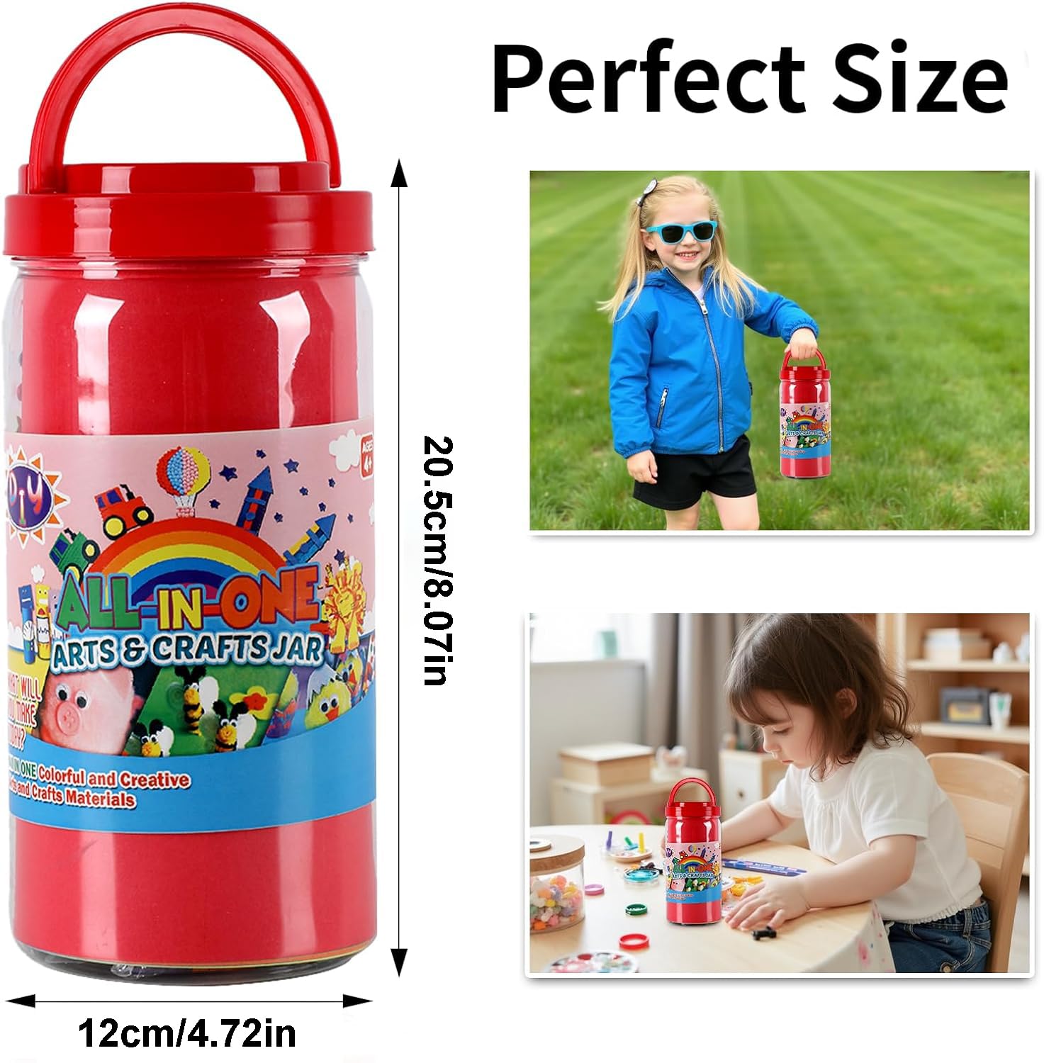 Piucrty Bastelkoffer Bastelset Kinder 3-10 Jahre Bastelzubehör Bastelkiste Kindergeburtstag Basteln Mädchen Diy Kit Set Bastelmaterial Bastelkiste Bastelsachen Bastelbox Geschenke Bastelutensilien