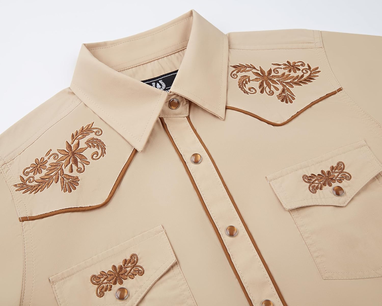 SALVAJE OESTE Women's Embroidered Western Cowboy Snap Front Long Sleeve Button Down Shirt - Image 3