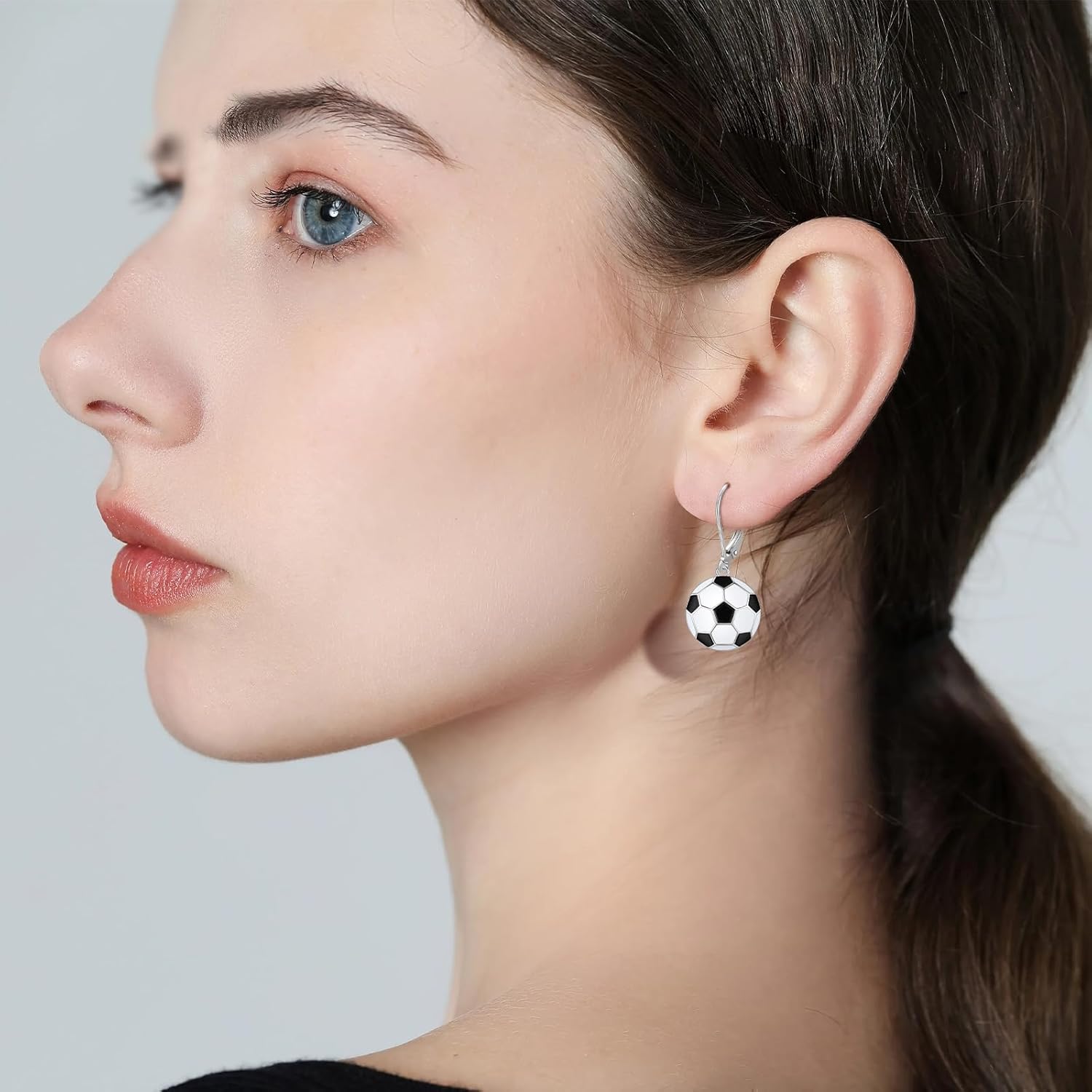 JUSTKIDSTOY 925 Sterling Silver Ball Earrings Sports Leverback Dangle Drop Earrings Jewelry Gifts for Women Girls - Image 4