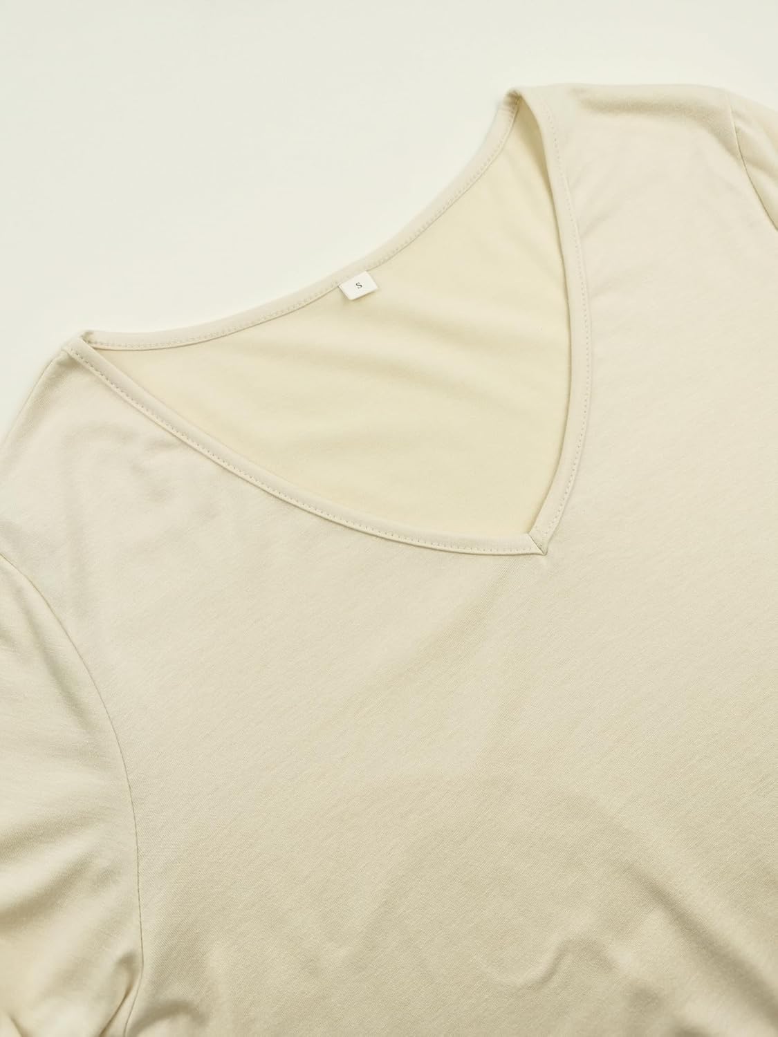 iGENJUN Womens Basic Slub T-Shirts Long Sleeve V Neck Tees for Women Lightweight Soft Casual Fall Tops - Image 3