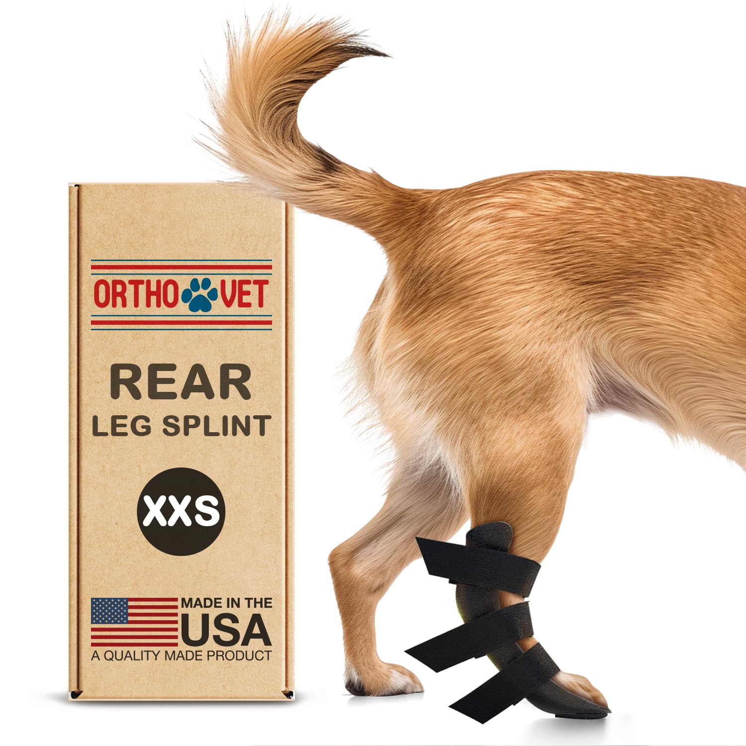 OrthoVet Standard Rear Splint for Arthritis and Injured Dogs and Cats (XXS)