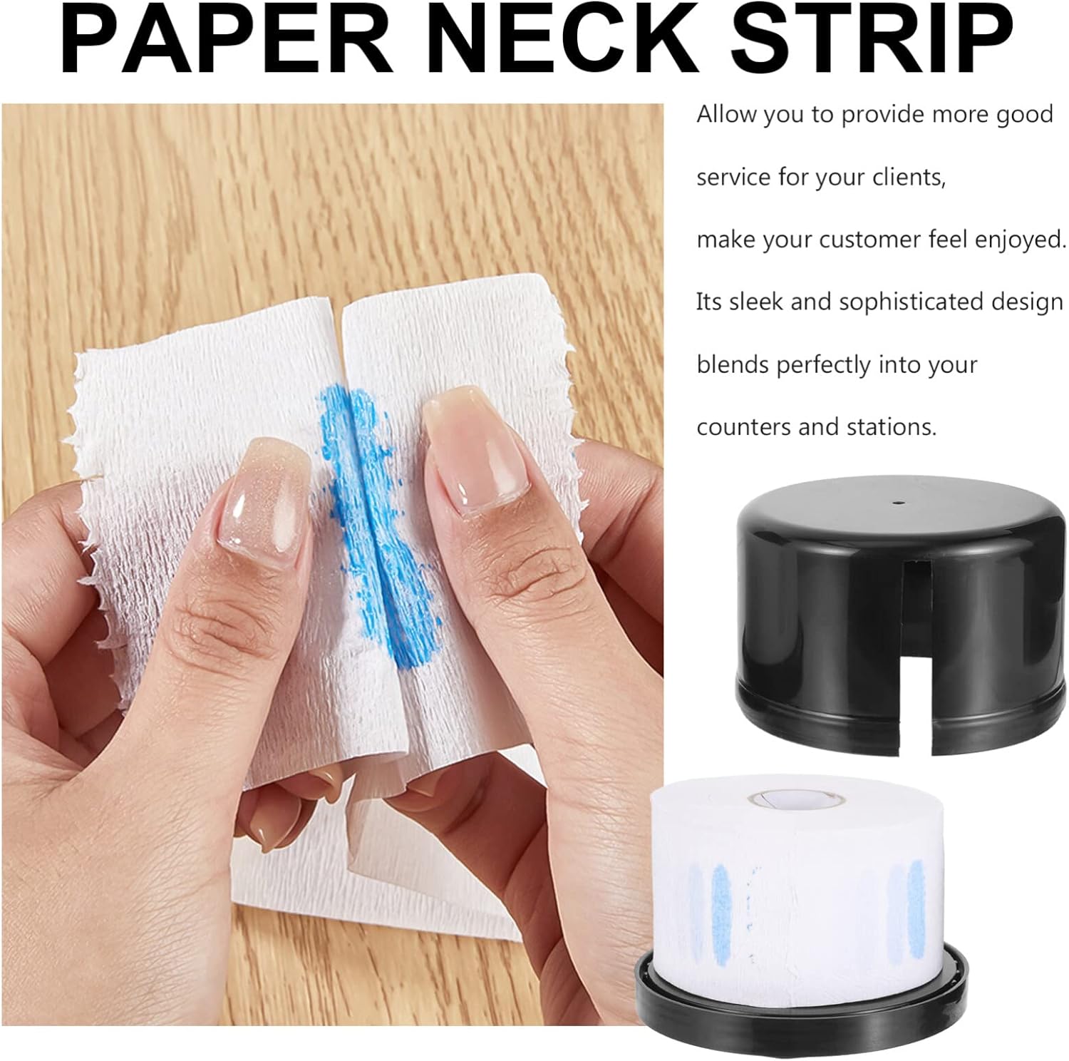 Angoily Neck Strips, Professional Barber Tape Stretchy Paper Roll Holder Covering Paper Case Container for Hair Salon, Hairdressing Duster Tool, Barber Accessories