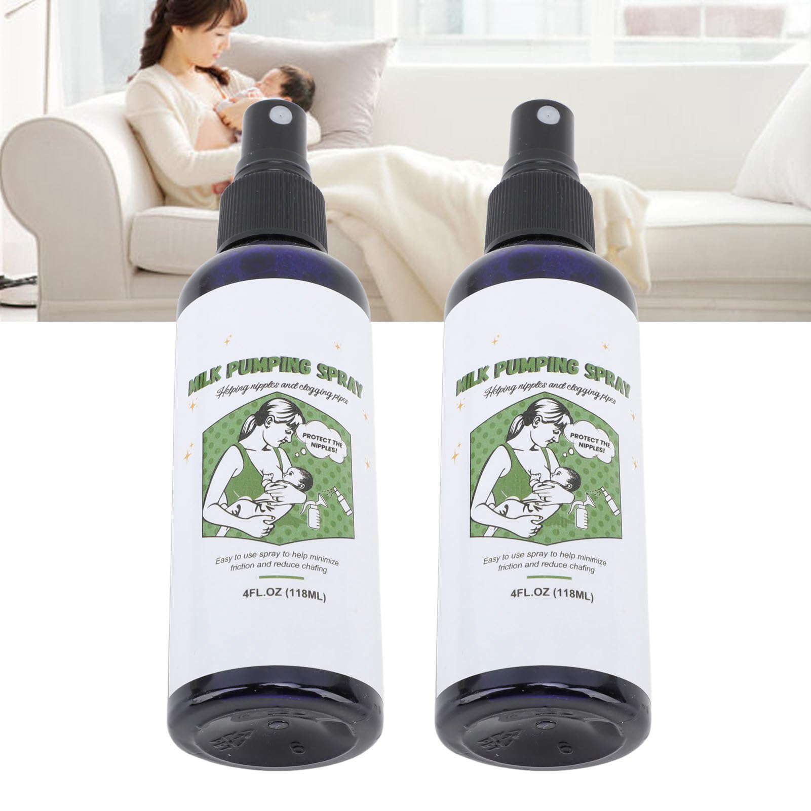 Spray per Estrazione del Seno, 2 Pezzi 118 Ml Spray per Estrazione del Latte Idratante Che Sblocca i Capezzoli Spray Lubrificante per Pompa per L'allattamento Al Seno