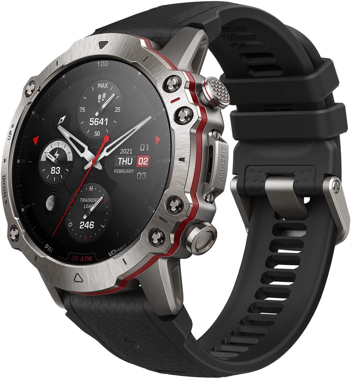 Falcon Premium Smart Watch 49mm, Fitness Watch, Dual-Band GPS, AI Fitness Coach, Titanium, 14-Day Battery, 200m Water-Resistant, Activity Trackers and Smartwatches for Android and iPhone