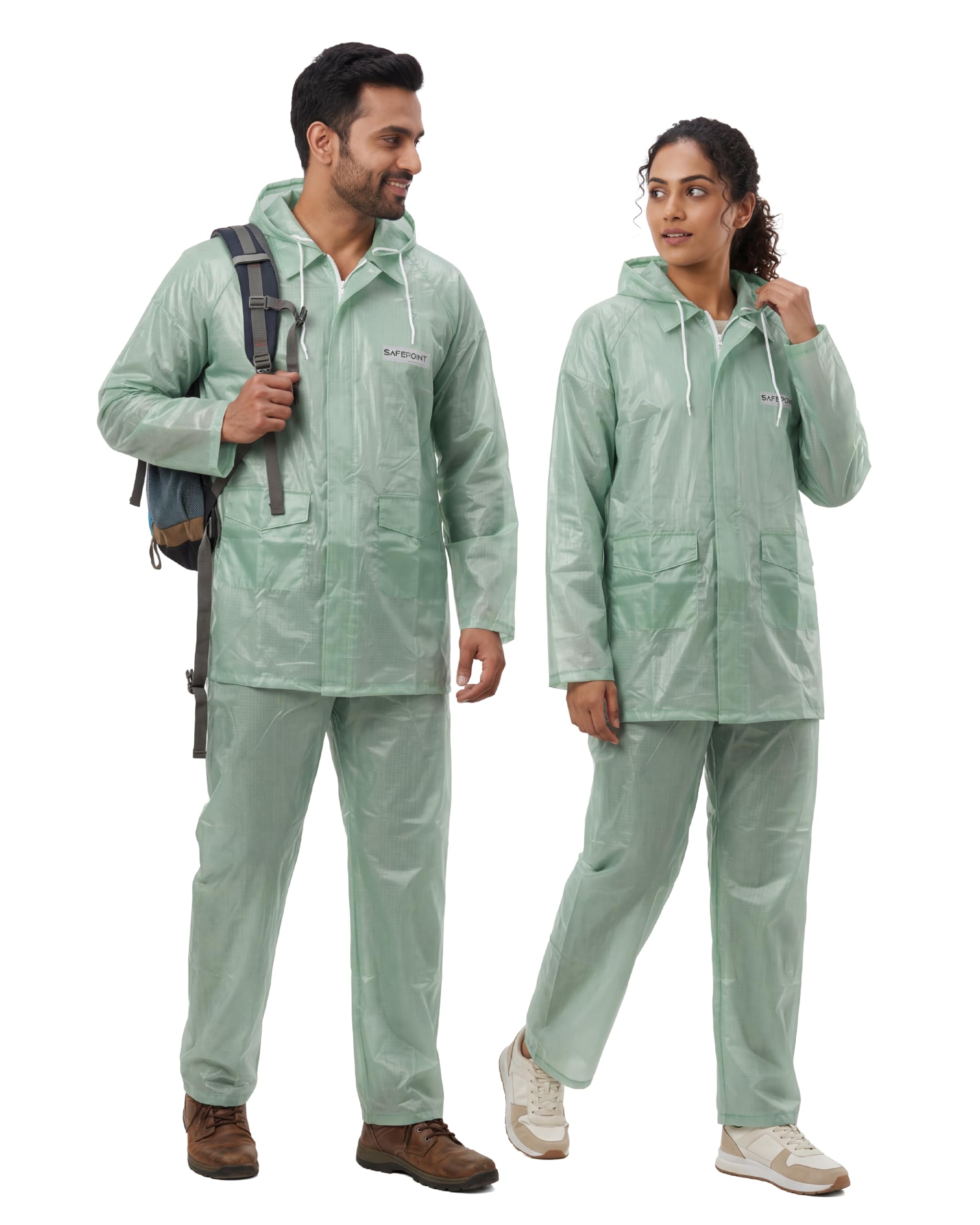 Poncho for Men, Poncho for Women- Thick Waterproof PVC, Knee Length Rain Coat, Reusable - Transparent Pocket Raincoat with Hood, Full Cover for Bag in Travel,Trekking, Bike Riders-image-7