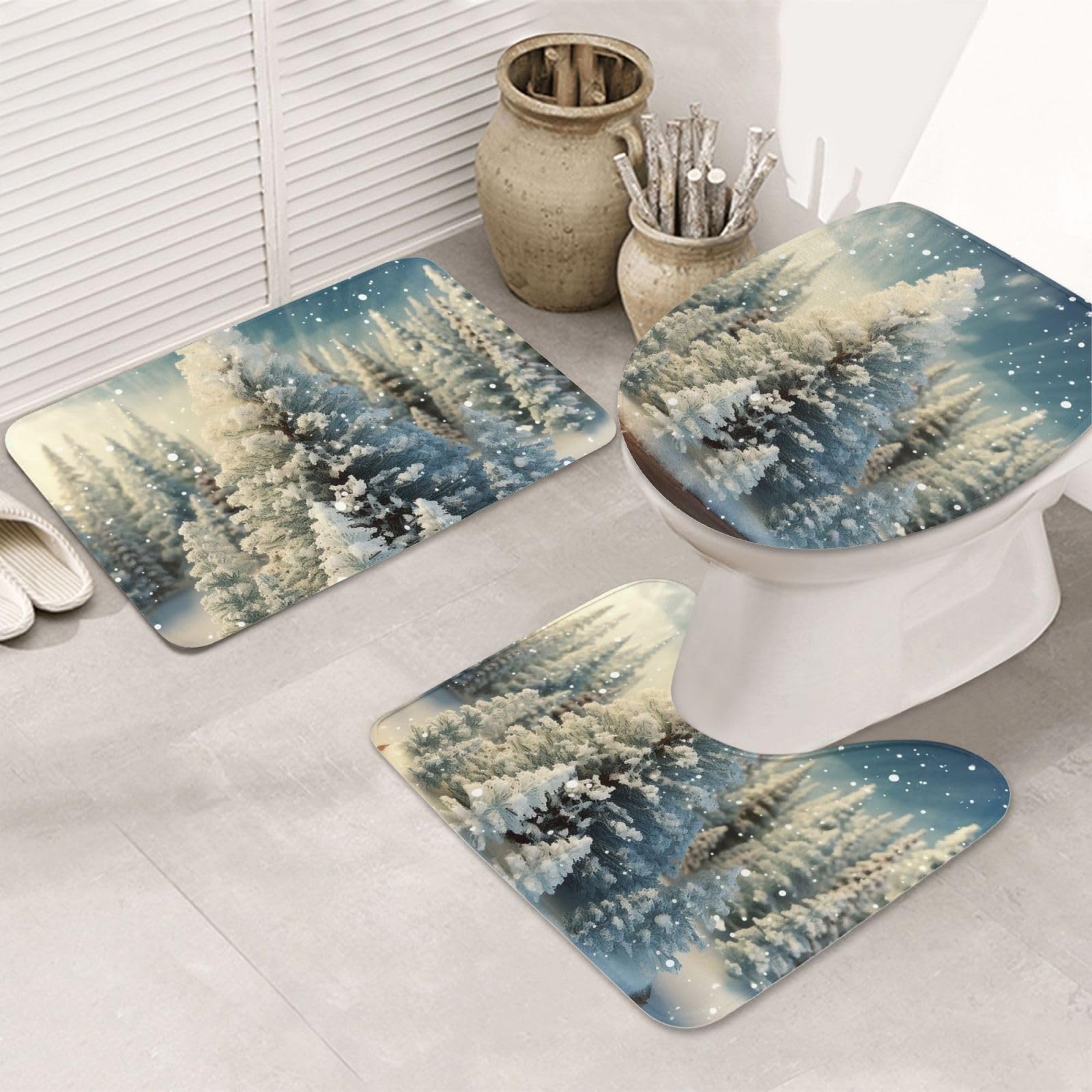 Tapis de bain Noël haut de gamme microfibre douce OUSIKA