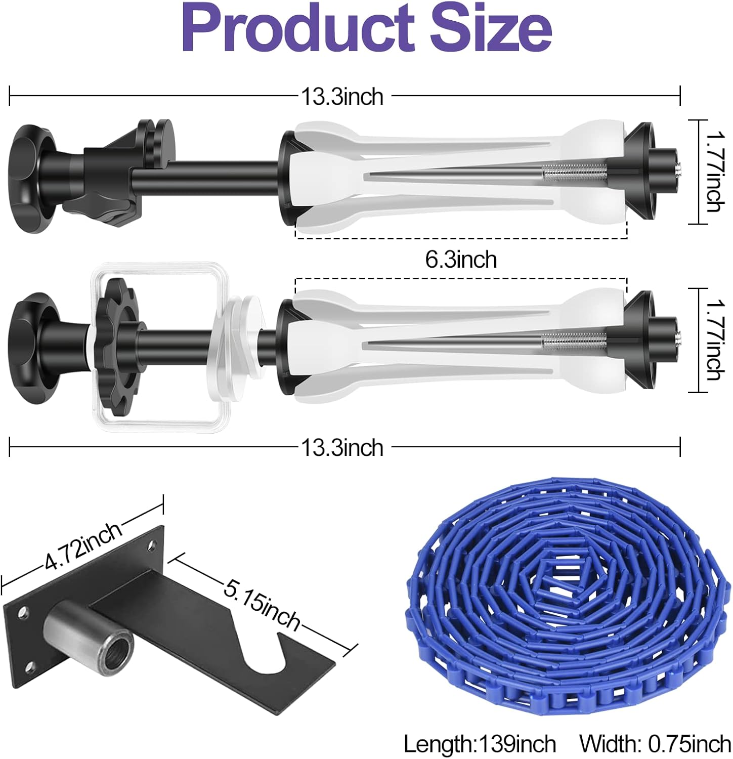 EMART Photography Backdrop Wall Mount Single Roller Support System, Manual Photo Background Holder, Ceiling Mounted for Studio Live Streaming