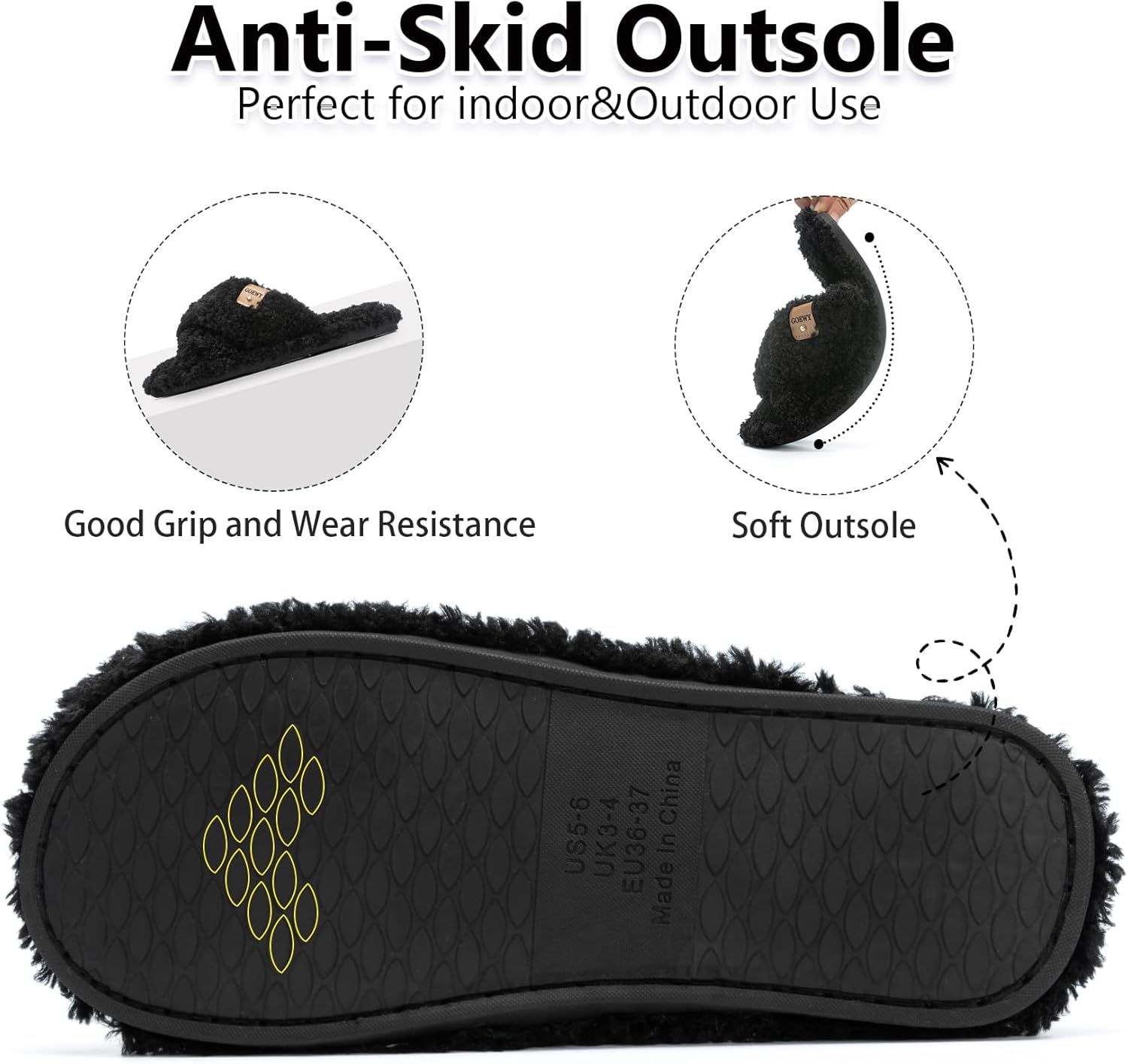 Fuzzy Open Toe Slippers for Women Indoor and Outdoor with Memory Foam Cozy Cross Band Women's Slipper Cute Soft House Shoes Slip On Gifts for Womens Mom Her Ladies Bridesmaid - Image 5