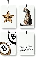 Vista 13 de Ambientador de coche con estampado retro de guepardo, 4 piezas, estampado de leopardo, 8 bolas de la suerte, ambientador colgante para el hogar