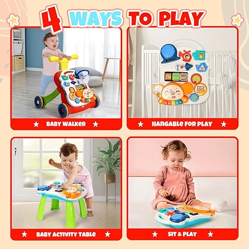 Miniatura 2 de TOY Life Andador de bebé, andador para bebé niño de 12 meses, caminador de empuje, andador para bebé, juguete para caminar, juguete de empuje para