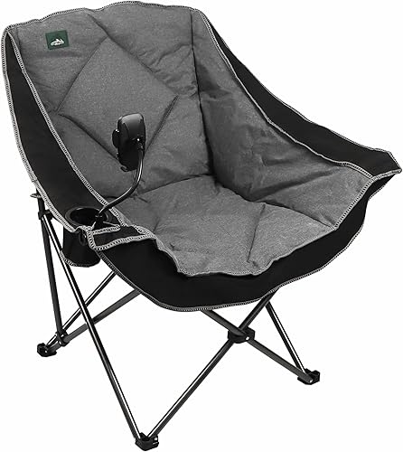 Northroad Oversized Foldable Camping Chair, Outdoor Padded Lawn Chair wCup Holder,Carry Bag for Beach, Hiking, and Picnics,Heavy-Duty 300-lbs